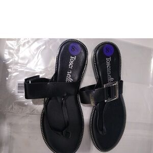 Toscanella Sandals Silver Black 8.5